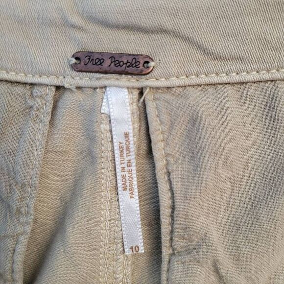 Free People Abby Chino Pants Size 10 Baggy Pleated Straight Leg High Rise - Picture 3 of 8